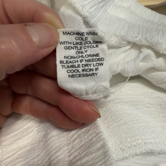 Womens Willow Drive sheer wide leg elastic drawstring white pants Size Large EUC - Picture 9 of 9